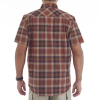 Smiths Workwear Mens Regular Fit Short Sleeve Plaid Button-Down Shirt