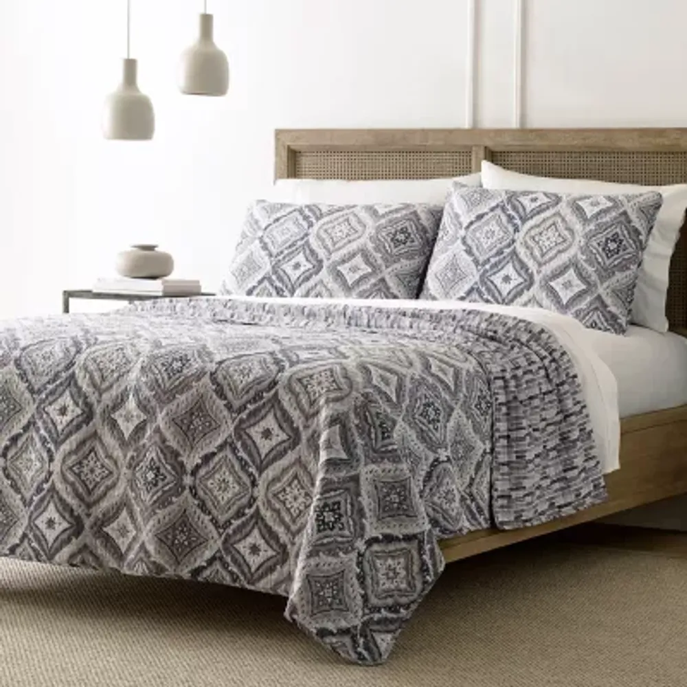 Nautica Raeford Blue Reversible Plaid Quilt Set