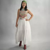 Hope & Wonder Pride Womens Rainbow Waist Maxi Skirt