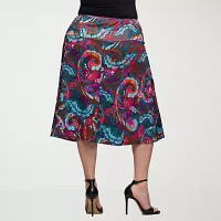 24seven Comfort Apparel Womens Mid Rise A-Line Skirt-Plus