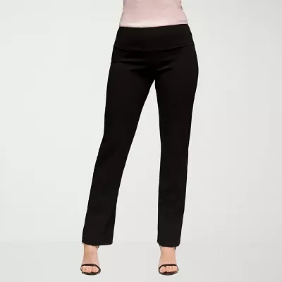 24seven Comfort Apparel Womens Mid Rise Slim Pant