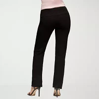24seven Comfort Apparel Womens Mid Rise Slim Pant