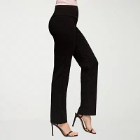 24seven Comfort Apparel Womens Mid Rise Slim Pant