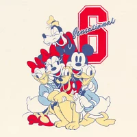 Juniors Womens Crew Neck Short Sleeve Mickey and Friends Graphic T-Shirt
