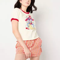 Juniors Womens Crew Neck Short Sleeve Mickey and Friends Graphic T-Shirt