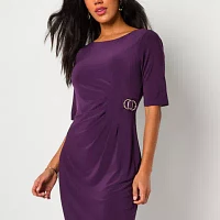 Jessica Howard Womens Elbow Sleeve Sheath Dress