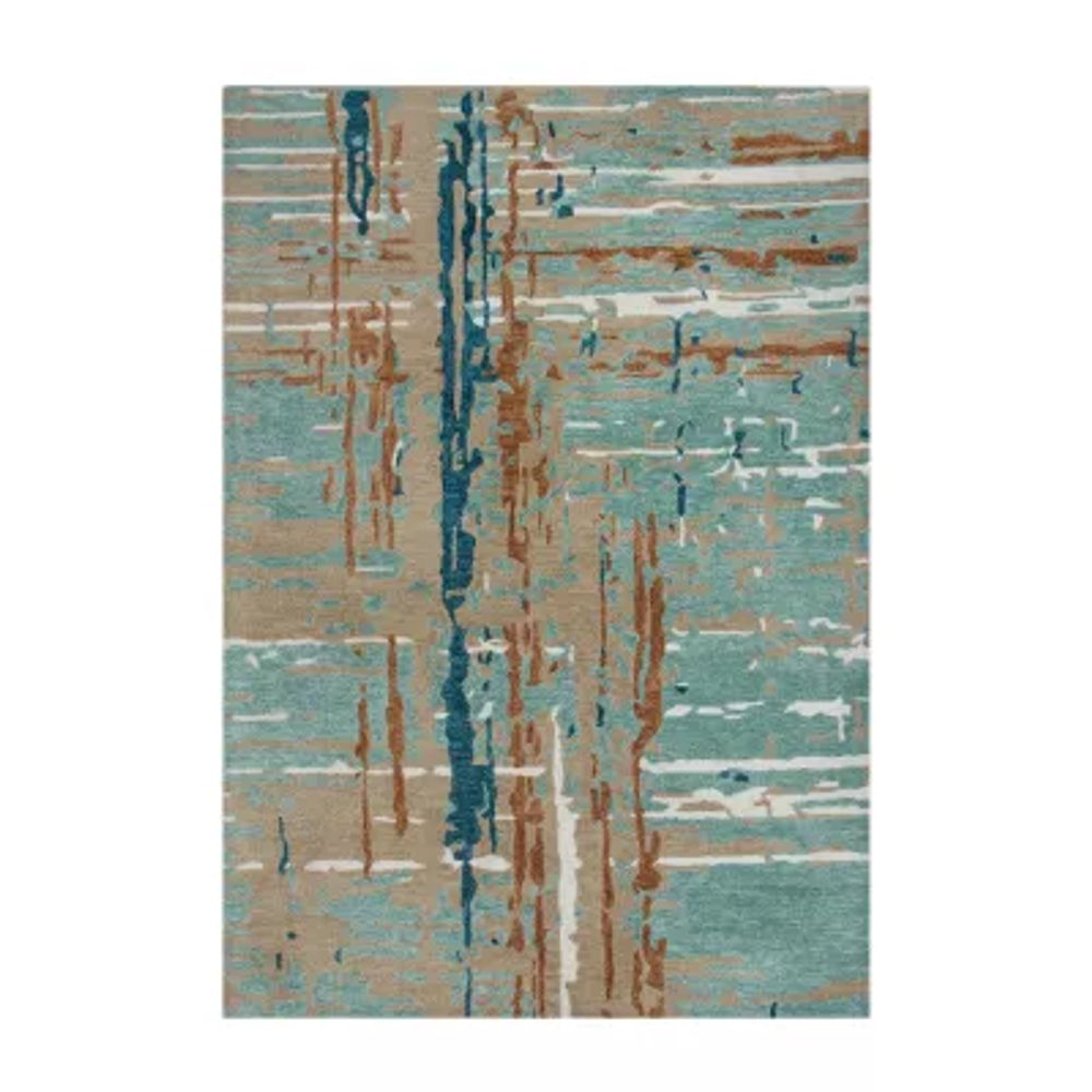 Rizzy Home Zack Abstract Hand Tufted Indoor Outdoor Rectangular Area Rugs