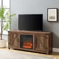 58" Barn Door Fireplace TV Stand"