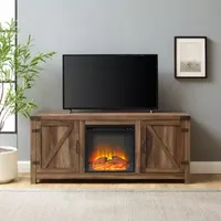 58" Barn Door Fireplace TV Stand"