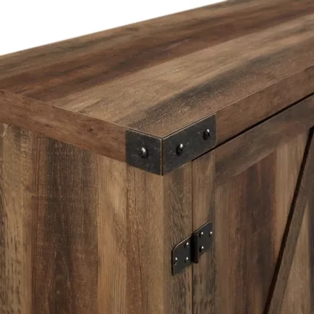 58" Barn Door Fireplace TV Stand"