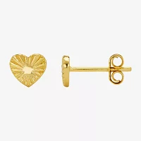 Itsy Bitsy 14K Gold Over Silver 6mm Heart Stud Earrings