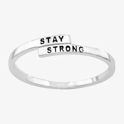 Itsy Bitsy Stay Strong Sterling Silver Bypass  Band