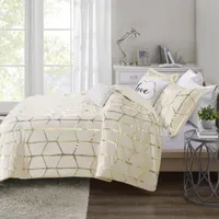 Intelligent Design Khloe Metallic Printed Comforter Set with decorative pillows