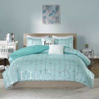 Intelligent Design Khloe Metallic Printed Comforter Set with decorative pillows