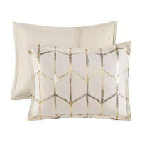 Intelligent Design Khloe Metallic Printed Comforter Set with decorative pillows