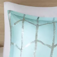 Intelligent Design Khloe Metallic Printed Comforter Set with decorative pillows