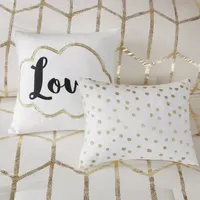 Intelligent Design Khloe Metallic Printed Comforter Set with decorative pillows