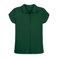 IZOD Little & Big Girls Wrinkle Resistant Moisture Wicking Performance Mesh Short Sleeve Polo Shirt