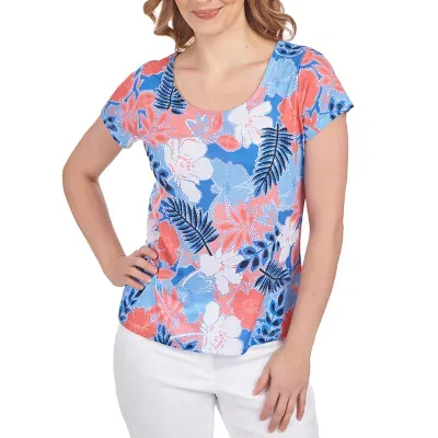 Hearts Of Palm Womens Scoop Neck Short Sleeve T-Shirt