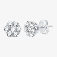 Diamond Blossom (H-I / I1) 1 CT. T.W. Lab Grown White Diamond 10K White Gold 7.9mm Stud Earrings