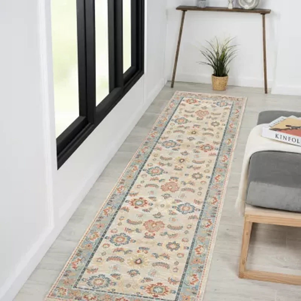 LR Home Aaron Floral 31"X96" Indoor Rectangular Runner