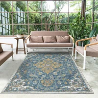 LR Home Bina Medallion Indoor Outdoor Rectangular Area Rug