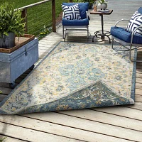 LR Home Bina Medallion Indoor Outdoor Rectangular Area Rug