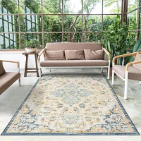 LR Home Bina Medallion Indoor Outdoor Rectangular Area Rug