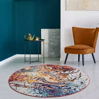 LR Home Kerr Abstract Indoor Round Area Rug