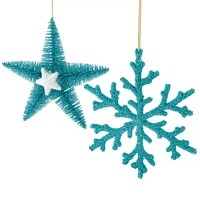 North Pole Trading Co. Blue Sea Star 2-pc. Christmas Ornament