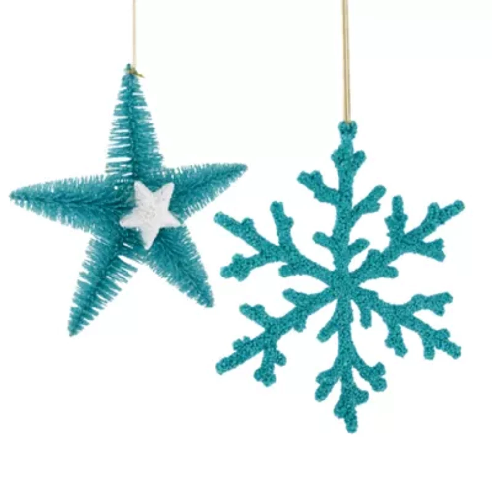 North Pole Trading Co. Blue Sea Star 2-pc. Christmas Ornament