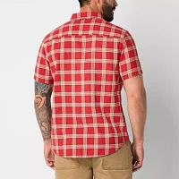 Frye and Co. Mens Regular Fit Short Sleeve Plaid Button-Down Shirt