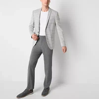 J. Ferrar Mens Plaid Classic Fit Sport Coat