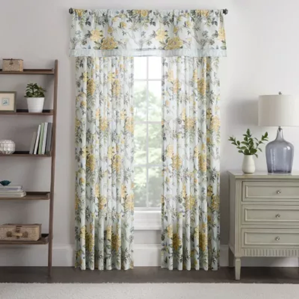 Waverly Mudan Floral Rod Pocket Tailored Valance