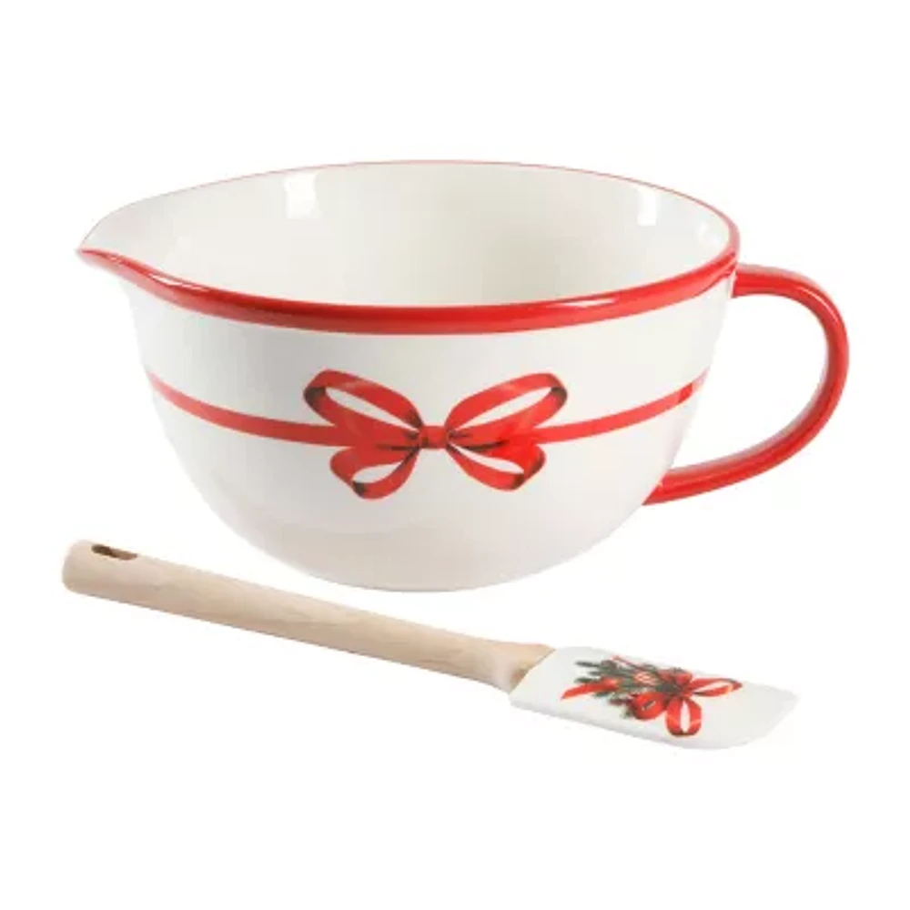 Martha Stewart Festive Bow Batter Bowl with Spatula