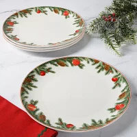 Martha Stewart Festive Bow 4-pc. Ceramic Dinner Plate