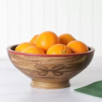 Martha Stewart Festive Bow Wood Serving Bowl