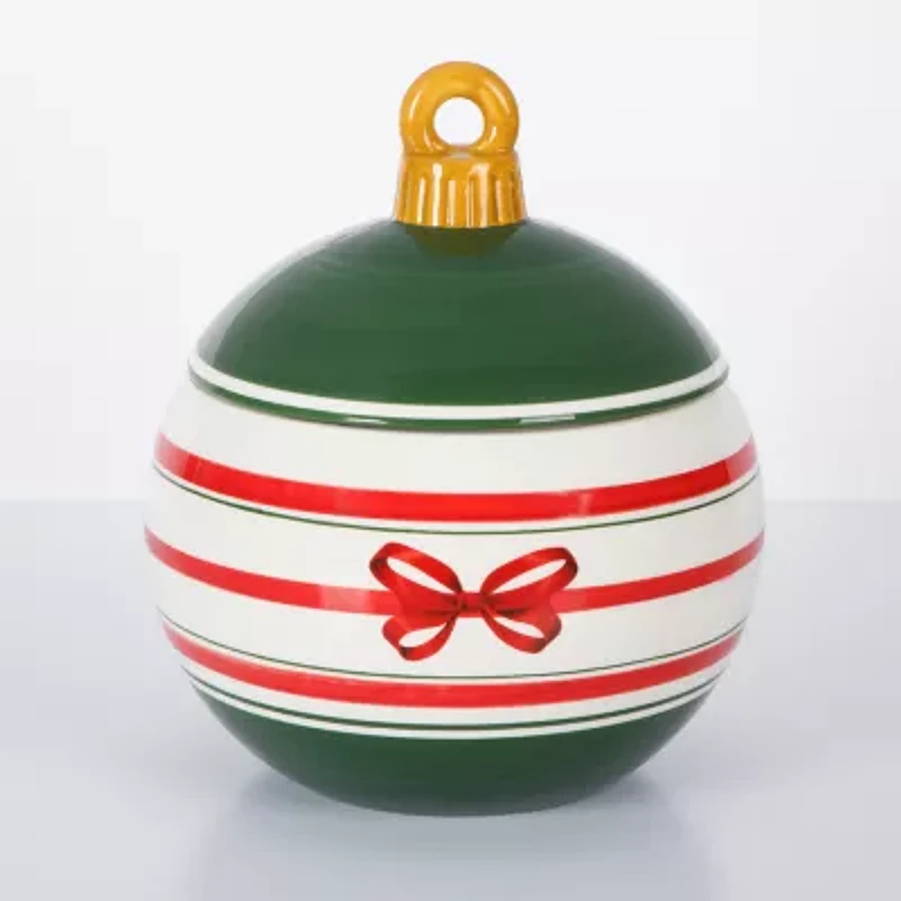 Martha Stewart Festive Bow Ceramic Cookie Jar