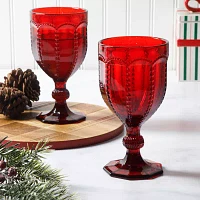 Martha Stewart Festive Bow 4-pc. Wine Glass Set