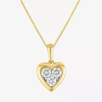 (G-H /Si2-I1)														 Womens 1/3 CT. T.W. Lab Grown White Diamond 10K Gold Heart 16 Inch Pendant Necklace