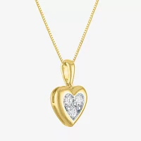 (G-H /Si2-I1)														 Womens 1/3 CT. T.W. Lab Grown White Diamond 10K Gold Heart 16 Inch Pendant Necklace