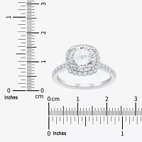 (H-I / Si1-Si2) Womens 3 CT. T.W. Lab Grown White Diamond 14K Gold Round Side Stone Halo Engagement Ring