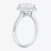 (H-I / Si1-Si2) Womens 3 CT. T.W. Lab Grown White Diamond 14K Gold Round Side Stone Halo Engagement Ring