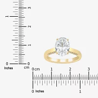(H-I / Si1-Si2) Womens 2 3/4 CT. T.W. Lab Grown White Diamond 10K Gold Oval Solitaire Engagement Ring