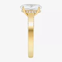 (H-I / Si1-Si2) Womens 2 3/4 CT. T.W. Lab Grown White Diamond 10K Gold Oval Solitaire Engagement Ring