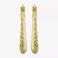 Croissant Womens 10K Gold 22mm Round Hoop Earrings