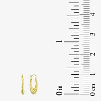 Croissant Womens 10K Gold 22mm Round Hoop Earrings