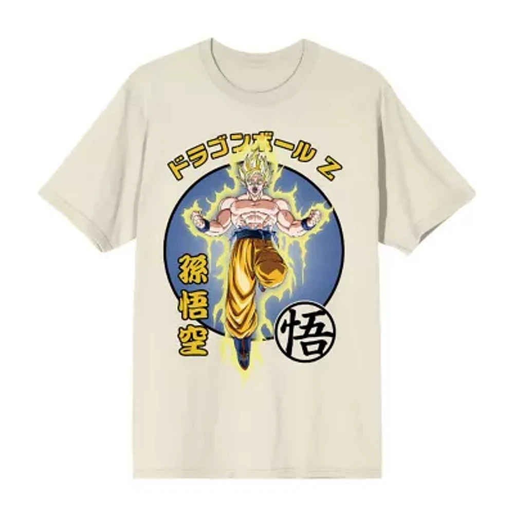 Mens Crew Neck Short Sleeve Regular Fit Anime Dragon Ball Z Graphic T-Shirt