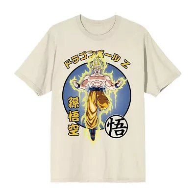 Mens Crew Neck Short Sleeve Regular Fit Anime Dragon Ball Z Graphic T-Shirt