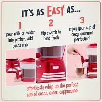 Nostalgia Retro 32-Ounce Hot Chocolate, Milk Frother, Cappuccino, Mocha, Latte Maker and Dispenser